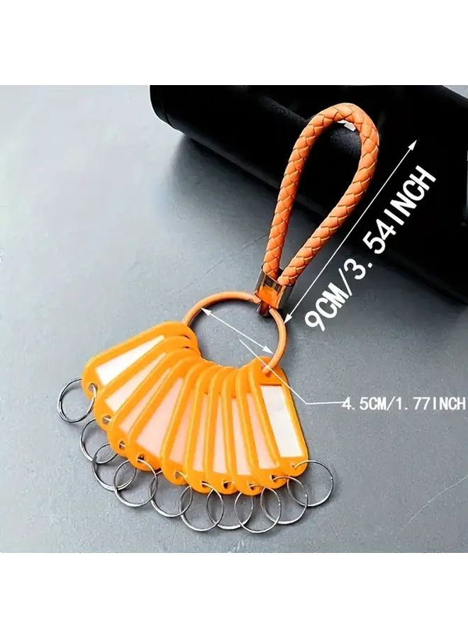 10pcs Rose Red Key Tags With Durable PP Key Organizer And Braided Lanyard For Visual Organization - Image 4
